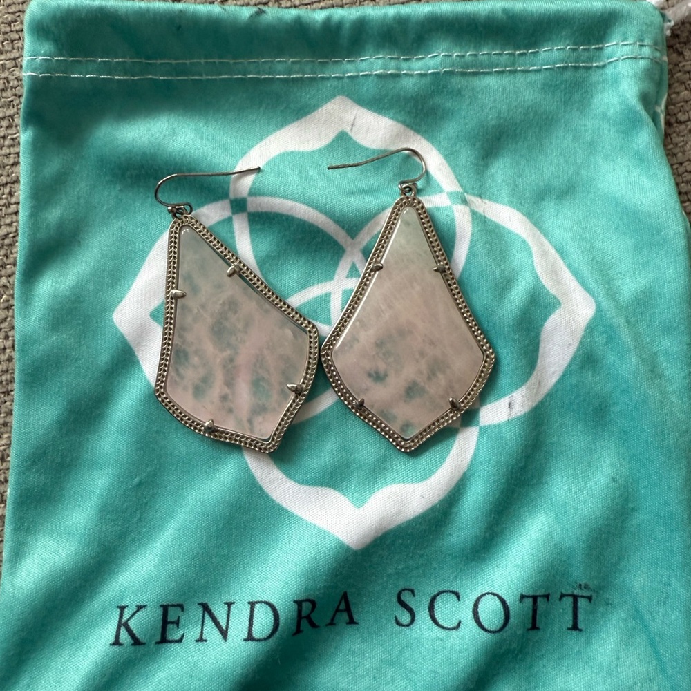 Kendra Scott Silver and Pink Earrings
